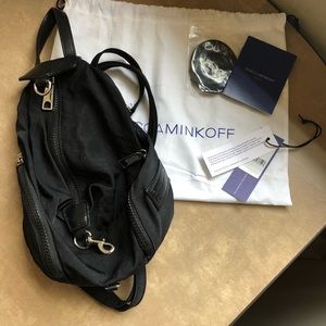 Rebecca Minkoff mini Julian nylon backpack.
